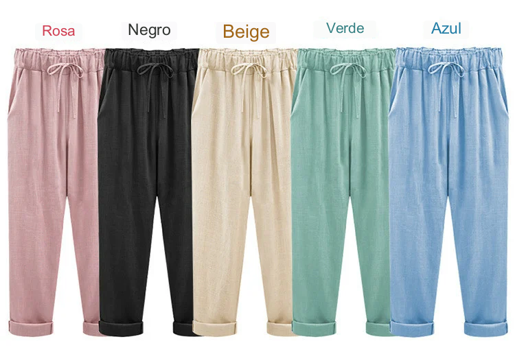 🔥New Arrival Hot Sale 🔥 Women's Solid Color Elastic Waist Loose Nine-Point Pants
