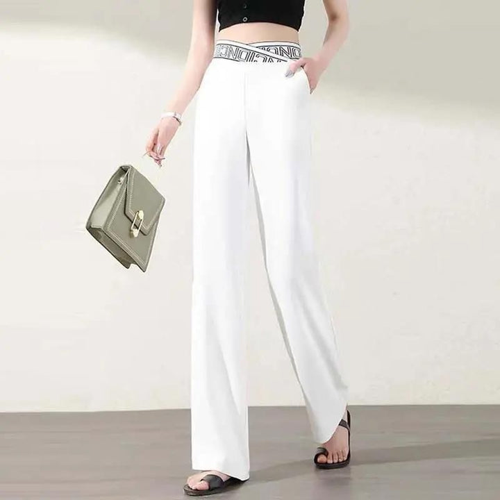 Pantalon Droit Extensible à Taille Haute et Jambes Larges pour Femmes【Achetez-En 2 Et Obtenez La Livraison Gratuite】