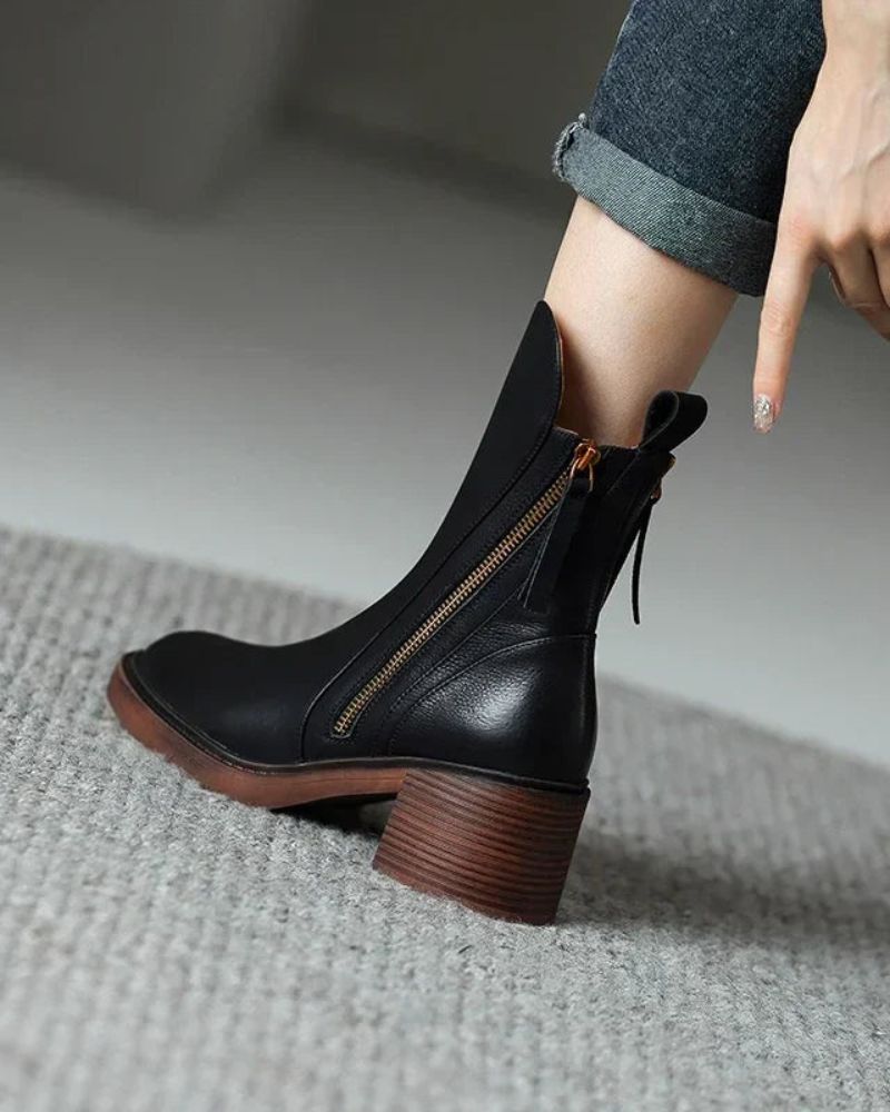 Bottines Zippées Talon Confort Isabelle