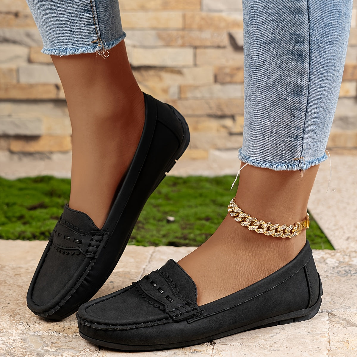 Mocassins Effet Daim Festonnés Marie