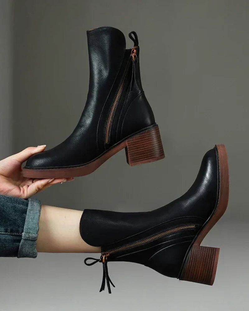 Bottines Zippées Talon Confort Isabelle