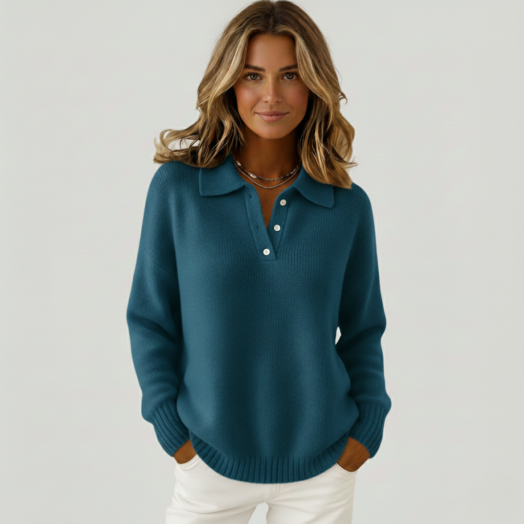 Soline — Pull à Col Ouvert au Style Décontracté et Élégant