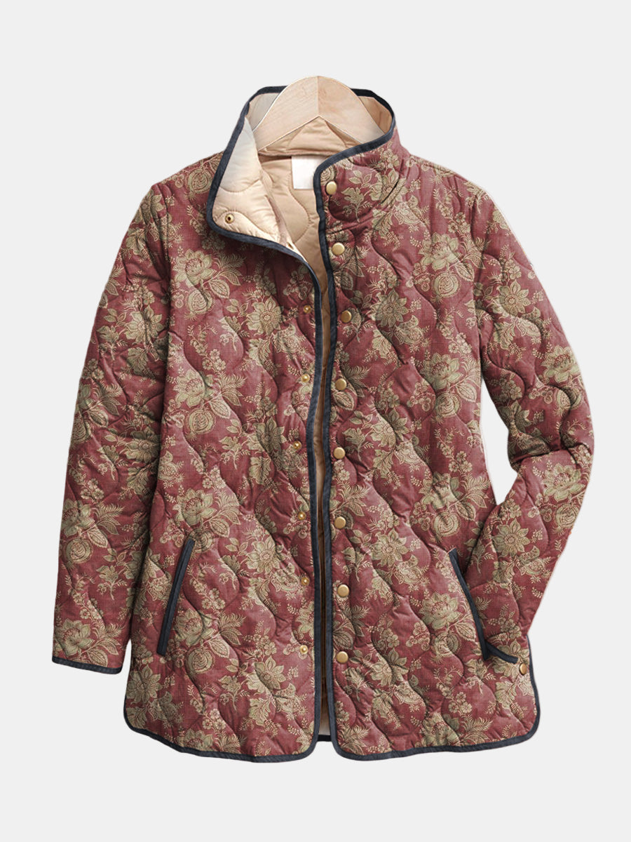 Veste Matelassée Damas Prune pour Femme Sophie