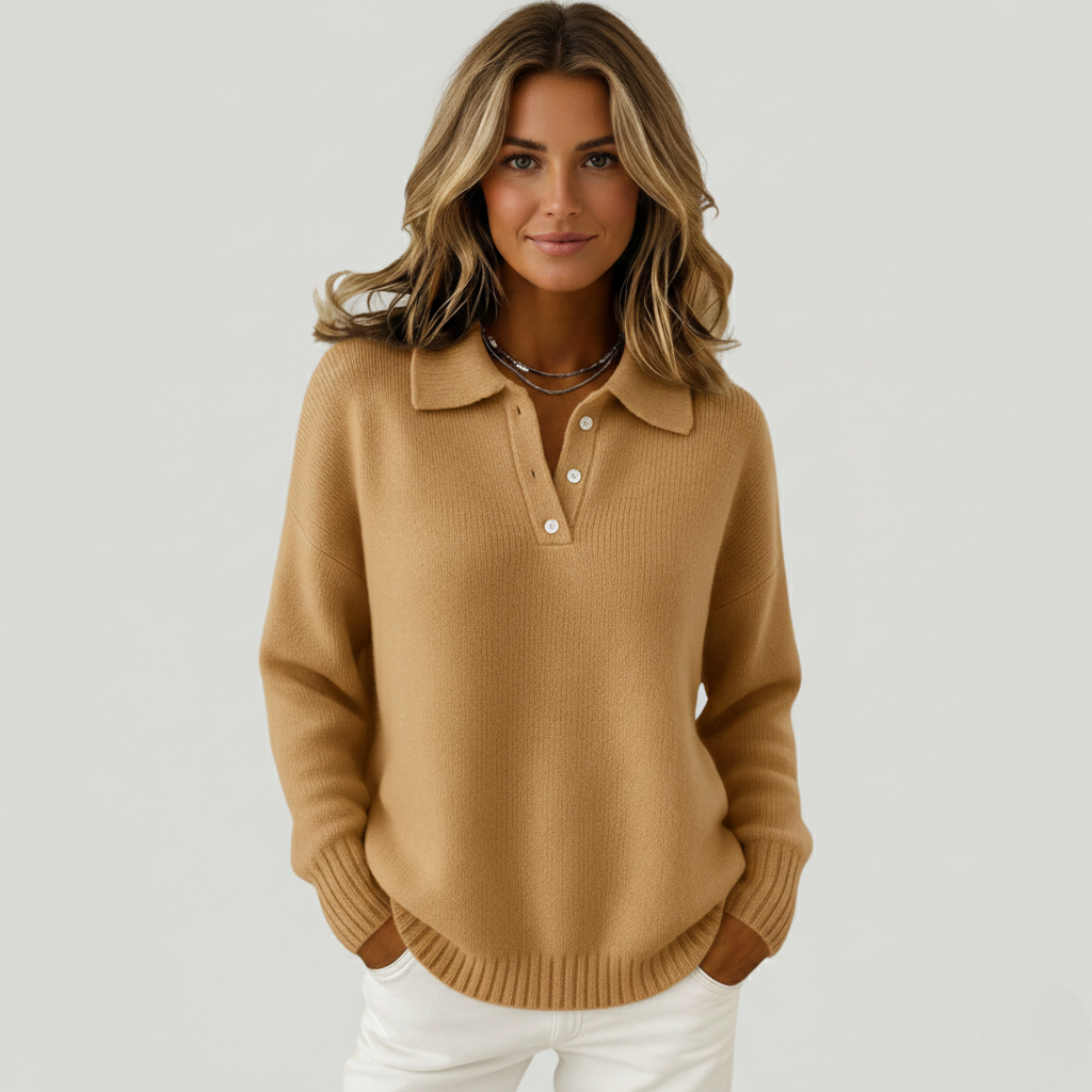 Soline — Pull à Col Ouvert au Style Décontracté et Élégant