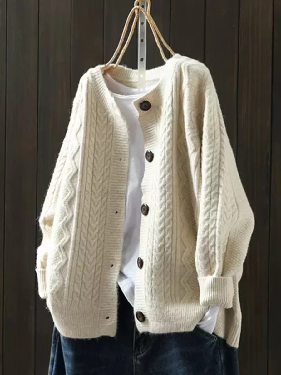 Cardigan Torsadé Col Rond pour Femme Sophie