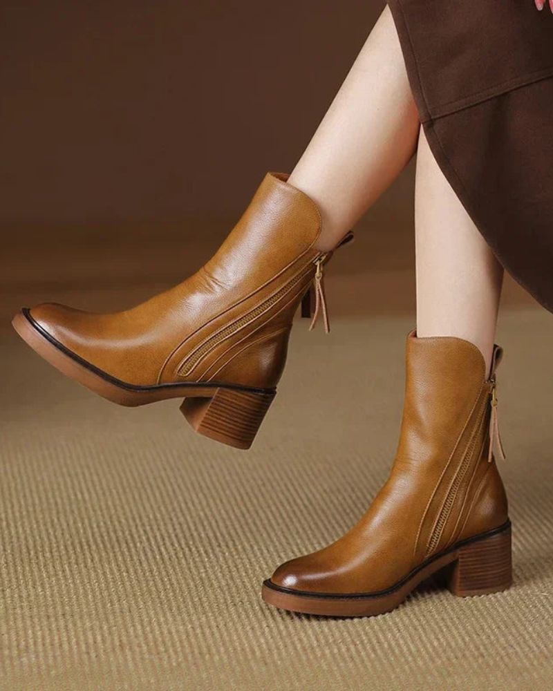 Bottines Zippées Talon Confort Isabelle
