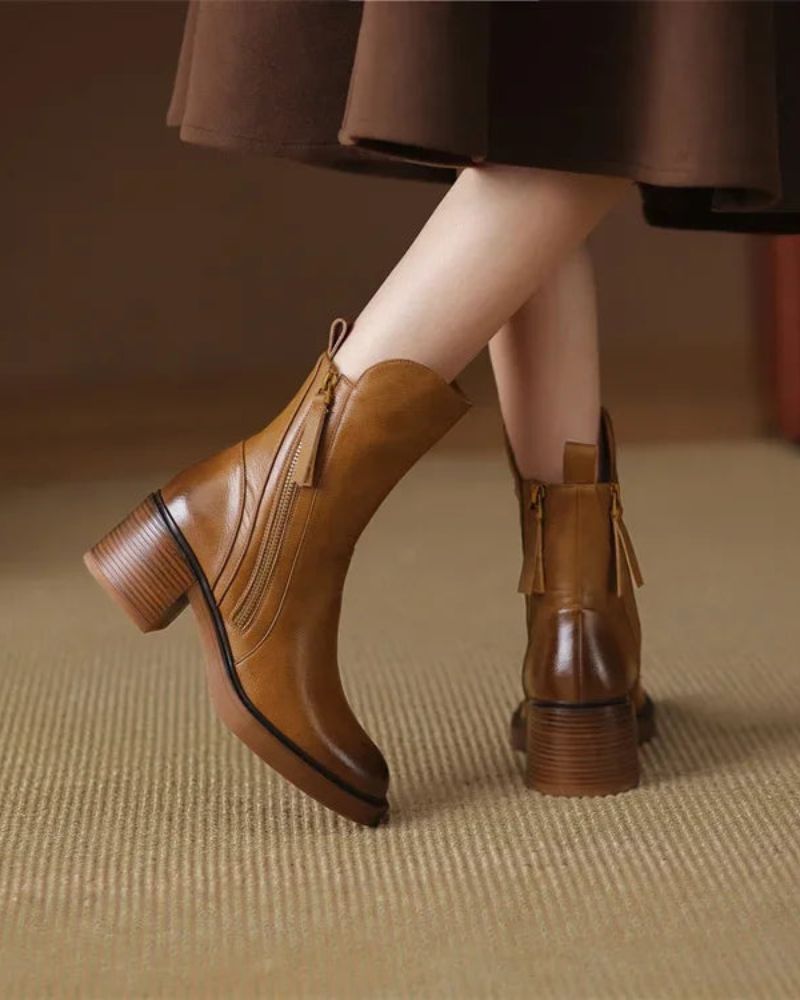 Bottines Zippées Talon Confort Isabelle