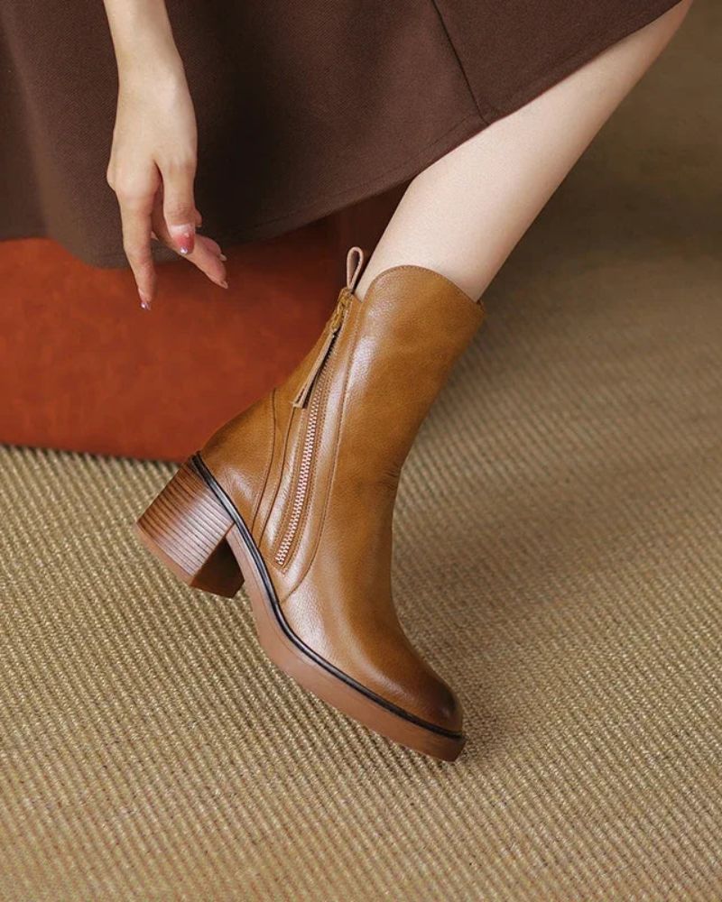 Bottines Zippées Talon Confort Isabelle