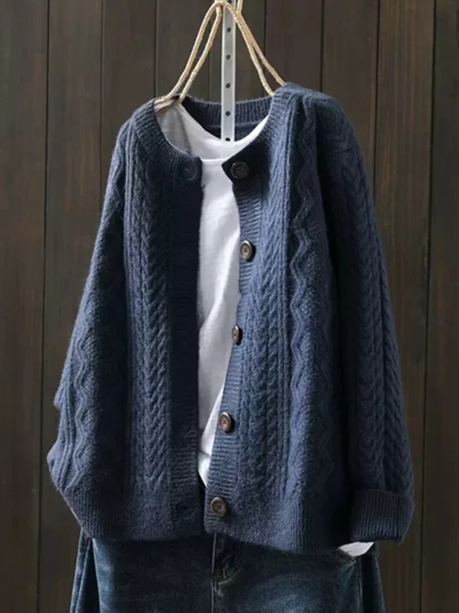 Cardigan Torsadé Col Rond pour Femme Sophie