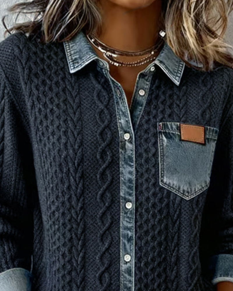 Chemise Maille Torsadée pour Femme Claire