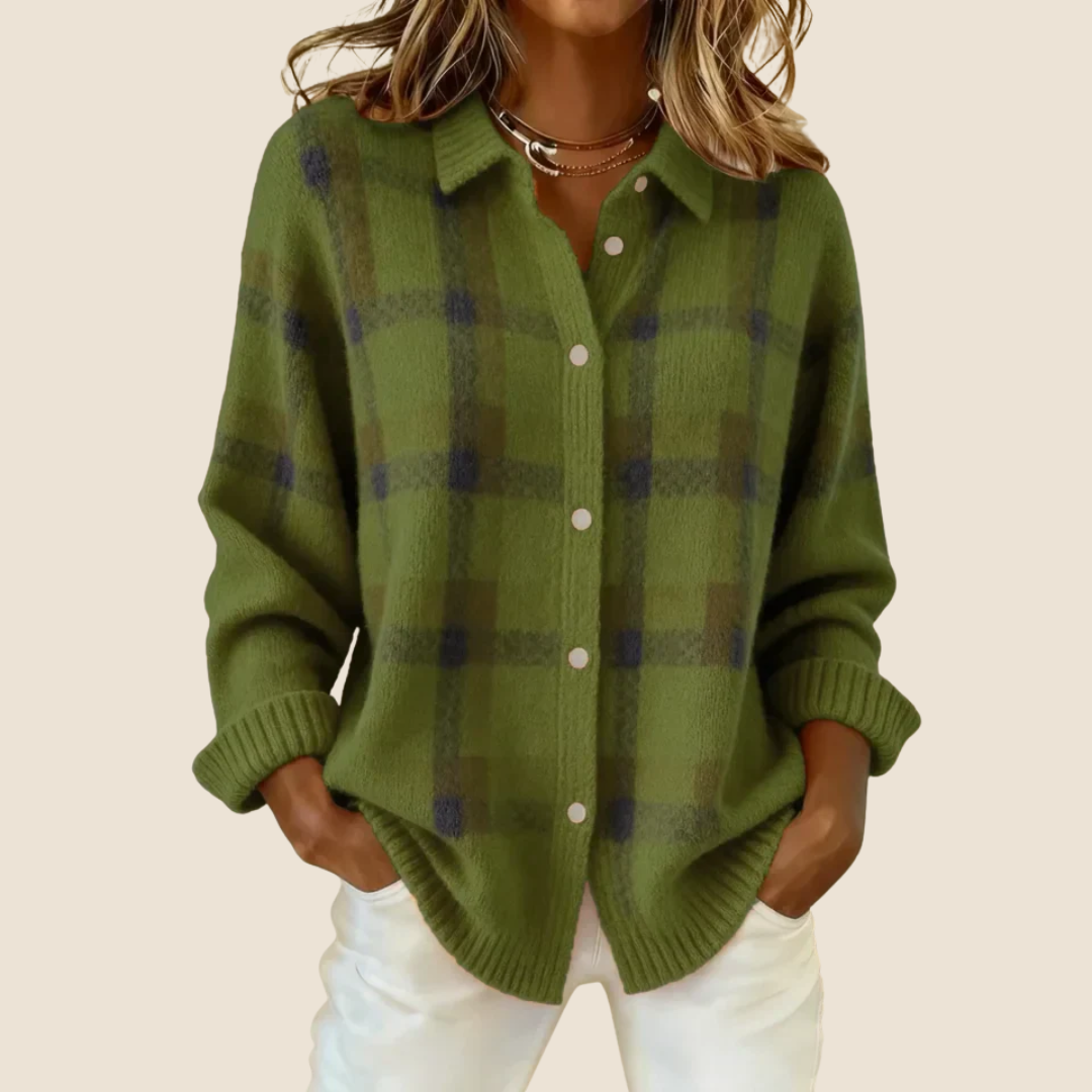 Sacha Havre | Veste-Chemise en Maille à Carreaux Florence