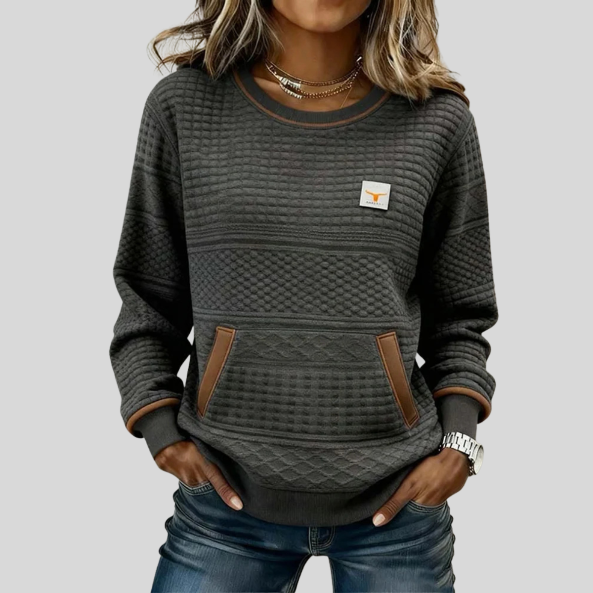 Sweat Matelassé Col Rond pour Femme Chloé