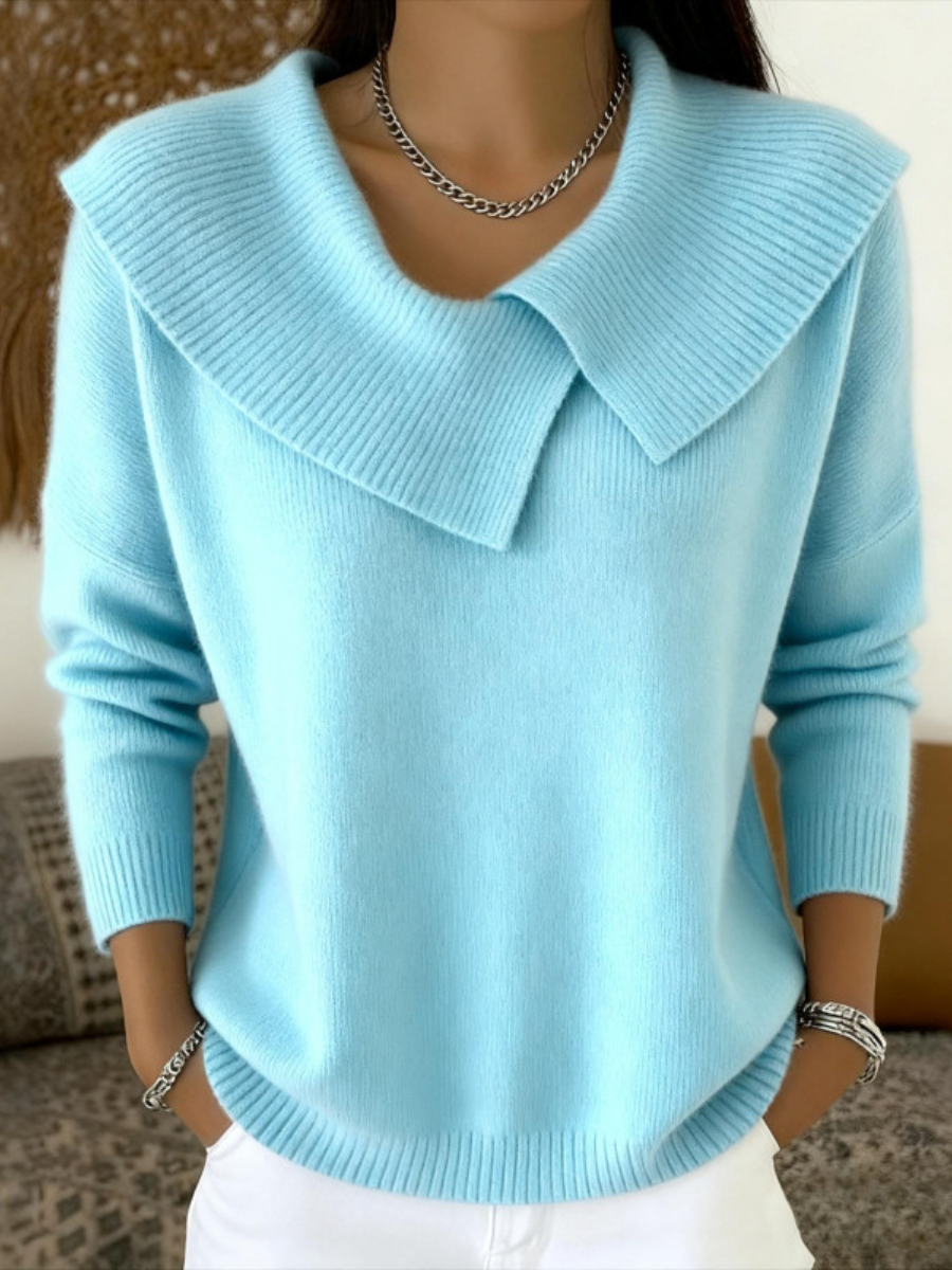 Pull Grand Col Rabattu pour Femme Denise
