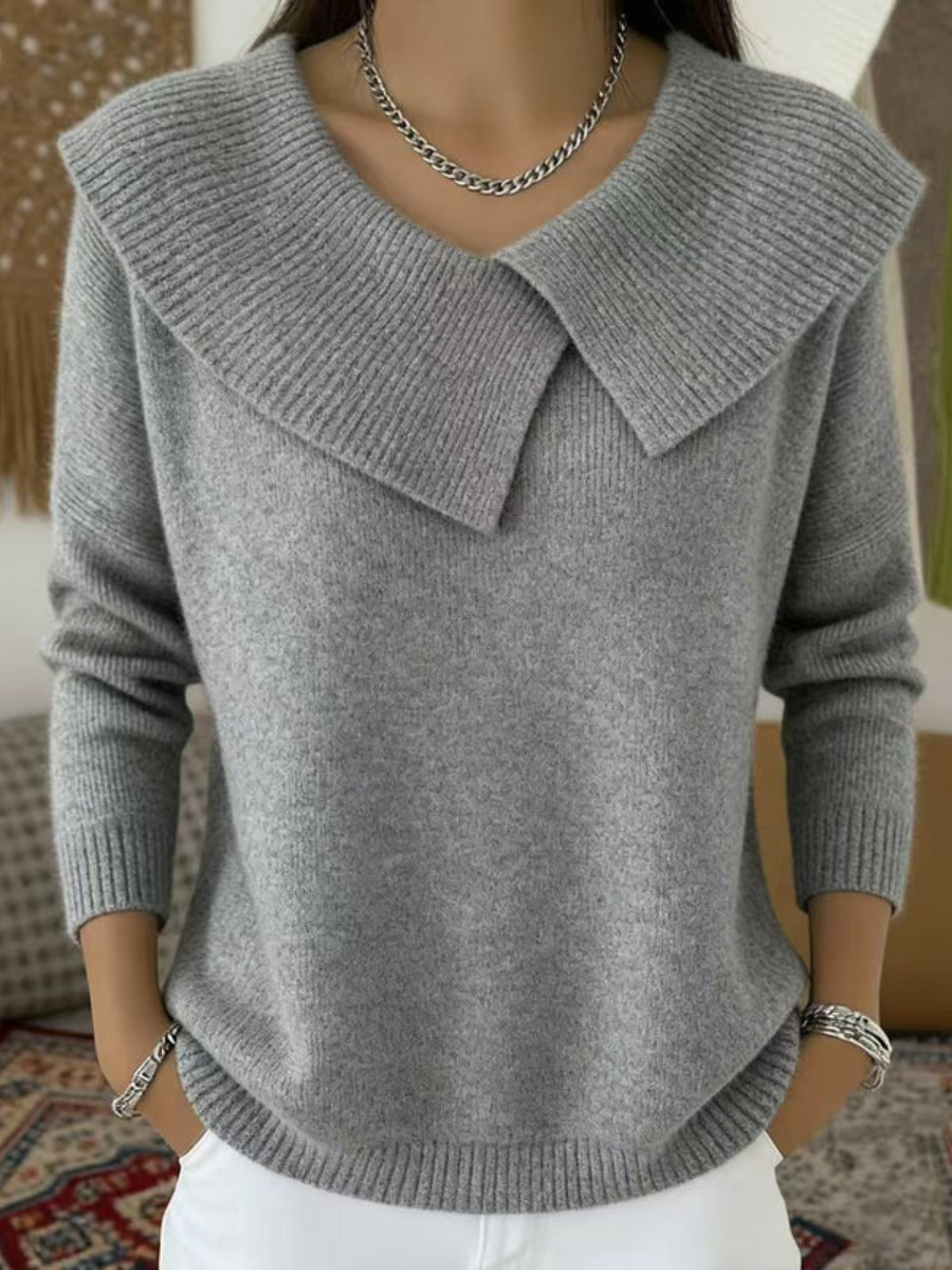 Pull Grand Col Rabattu pour Femme Denise