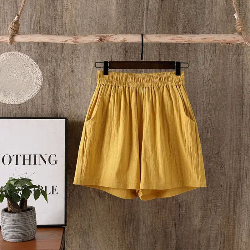 Short Décontracté De Couleur Unie