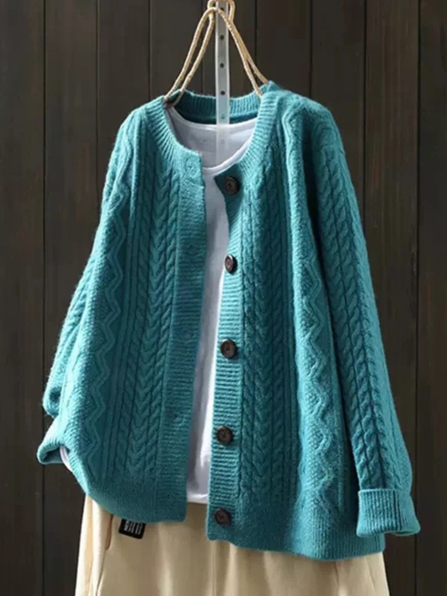 Cardigan Torsadé Col Rond pour Femme Sophie