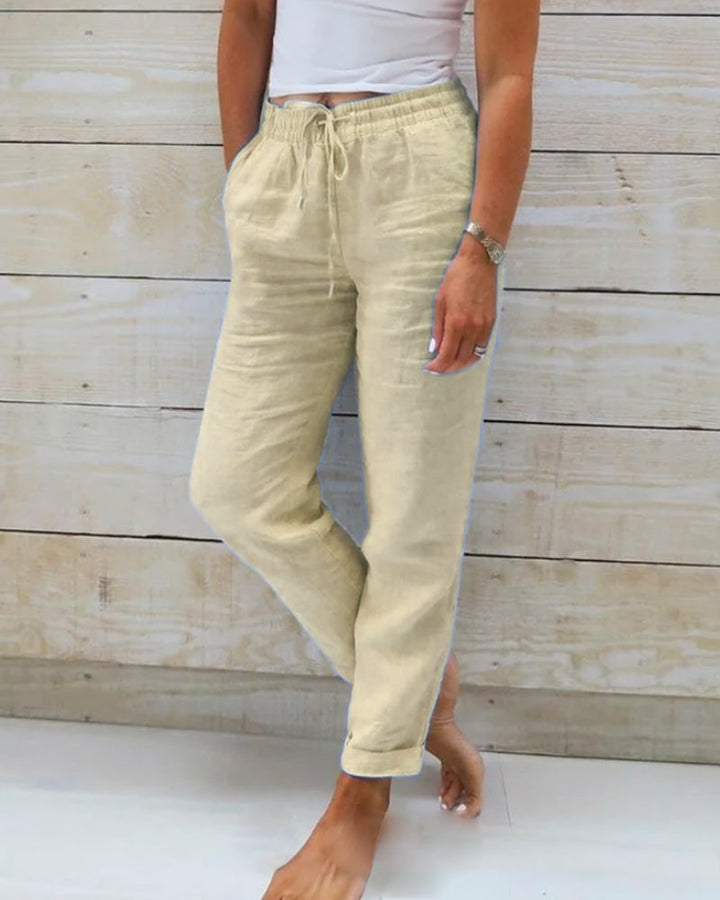 💎 58% DE RÉDUCTION ! 💎 Pantalon Décontracté à Jambe Droite – Coton & Lin Respirant, Taille Élastiquée & 6 Couleurs Disponibles 🌿👖