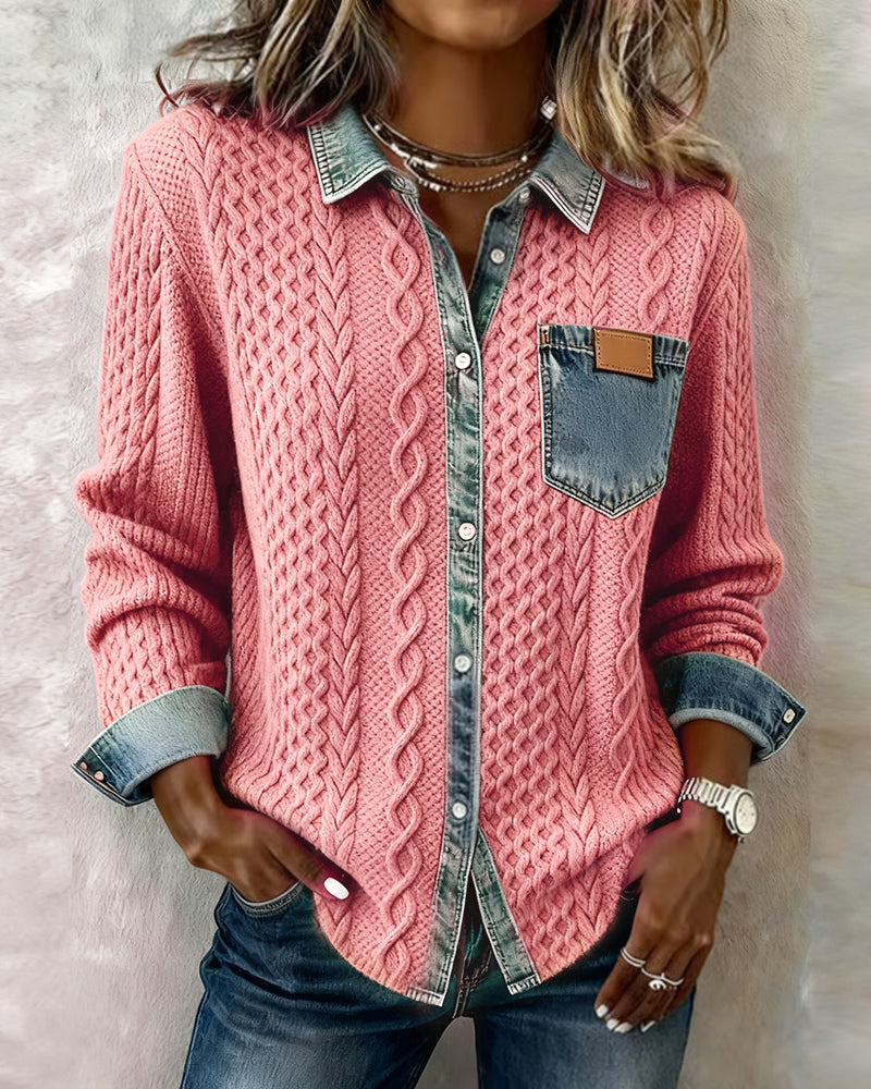 Chemise Maille Torsadée pour Femme Claire