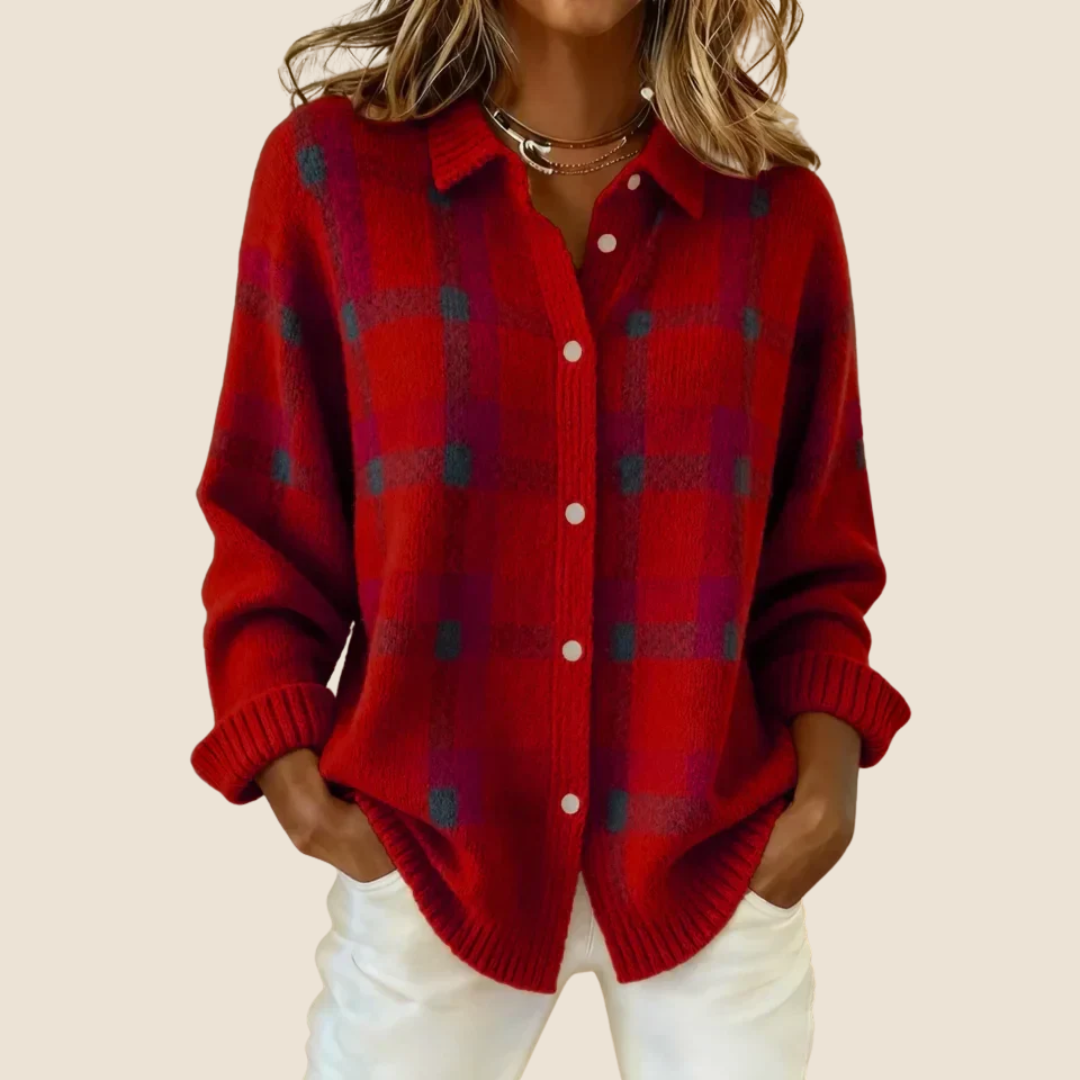 Sacha Havre | Veste-Chemise en Maille à Carreaux Florence