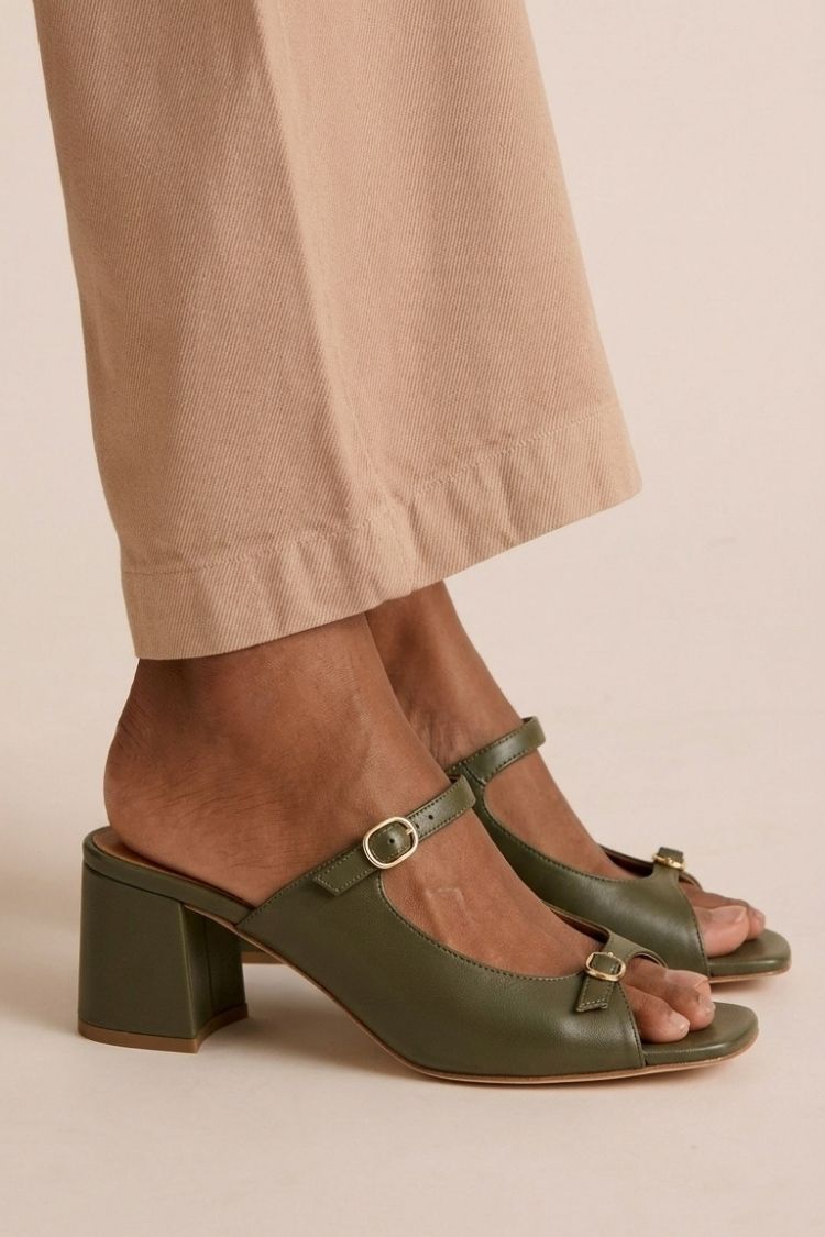 Sacha Havre | Sandales Talon Bloc Bicolores Monique