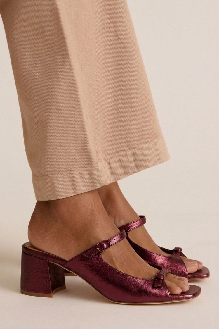 Sacha Havre | Sandales Talon Bloc Bicolores Monique
