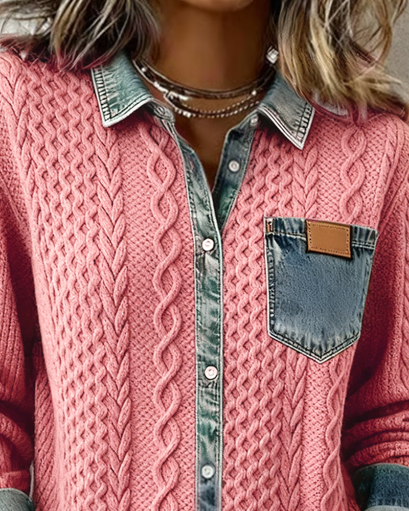 Chemise Maille Torsadée pour Femme Claire