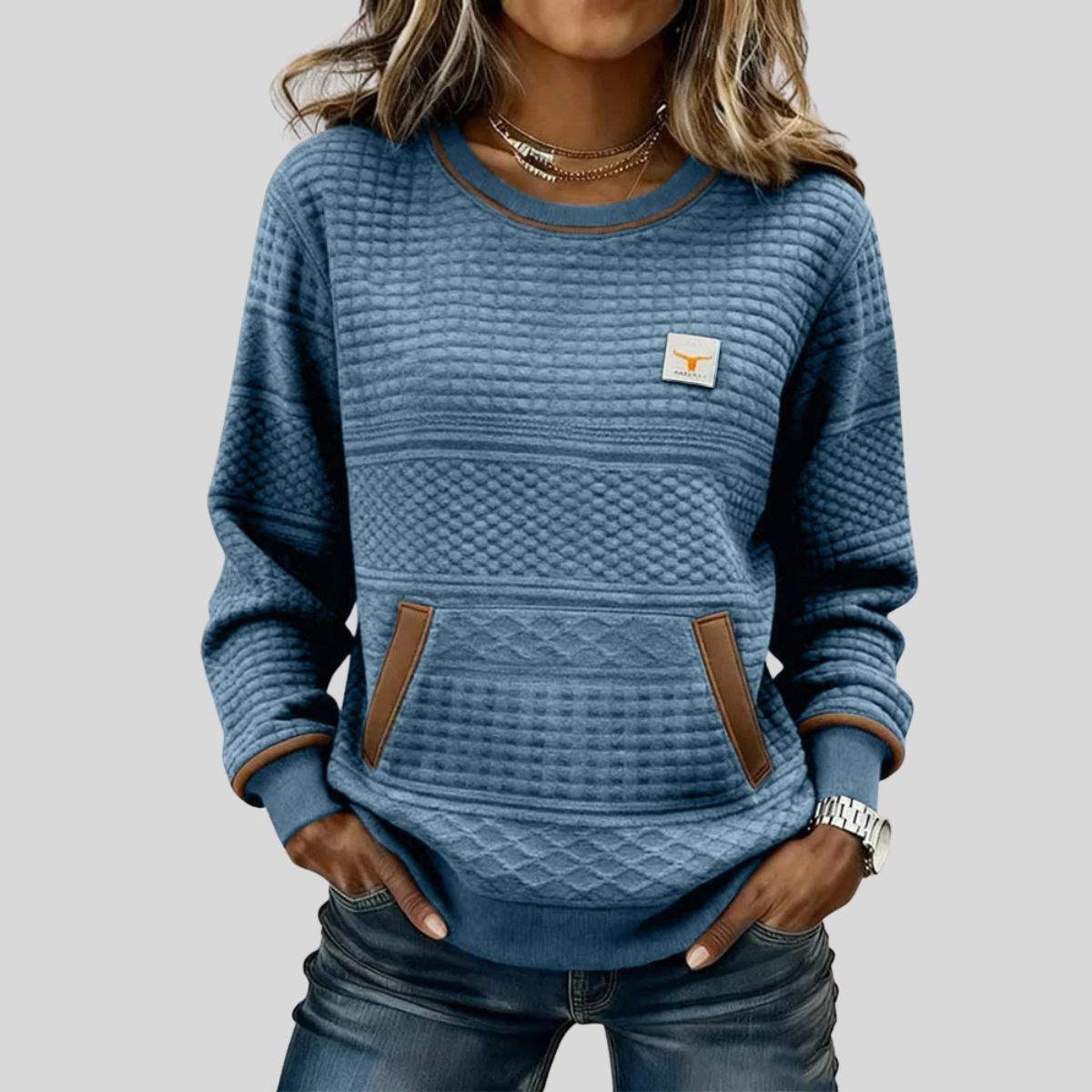 Sweat Matelassé Col Rond pour Femme Chloé