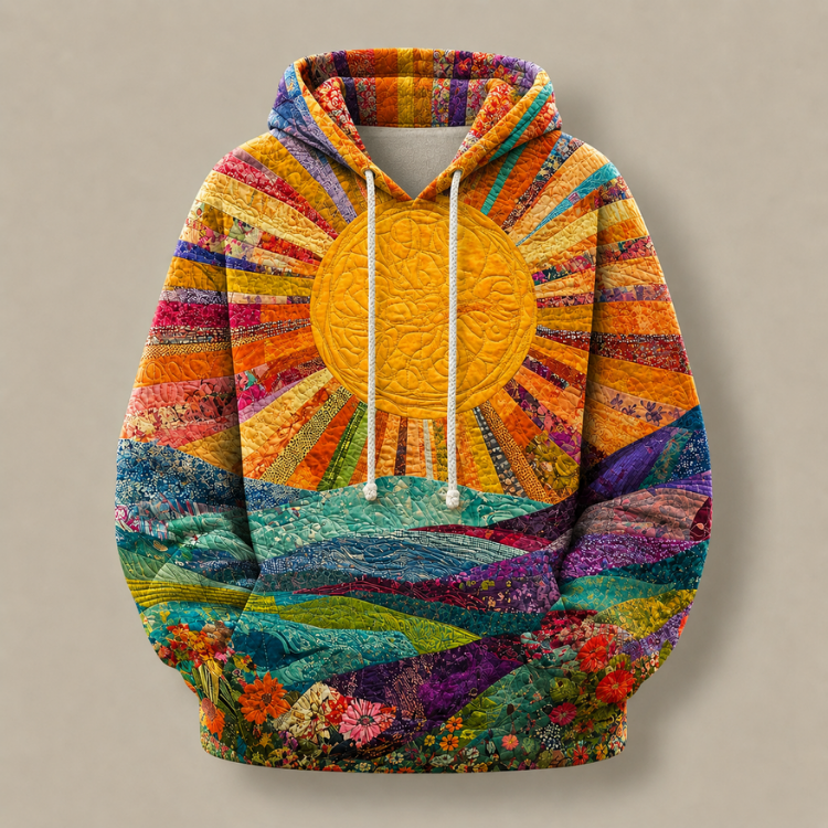 Sweat à Capuche Soleil Fleuri pour Femme Sandrine