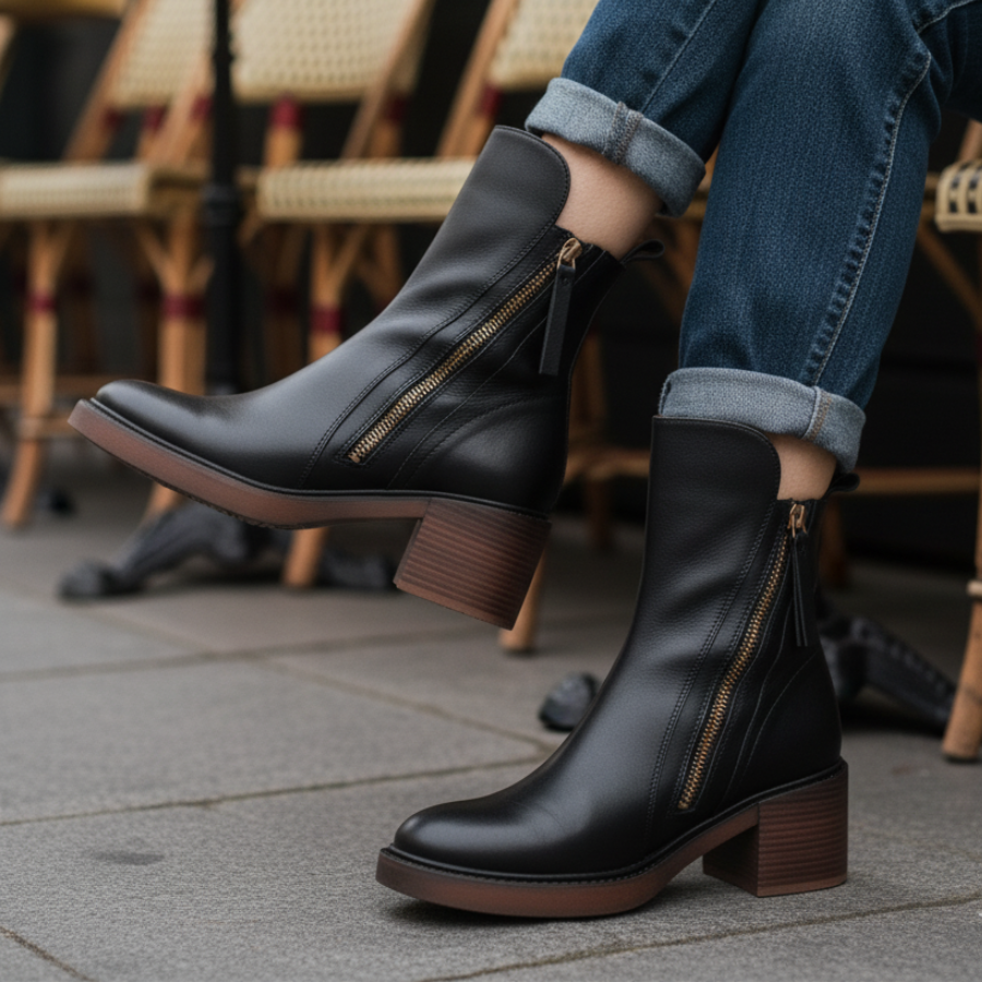 Bottines Zippées Talon Confort Isabelle