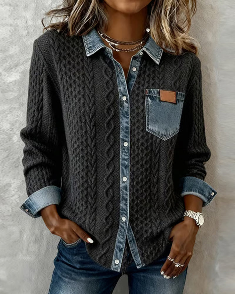 Chemise Maille Torsadée pour Femme Claire