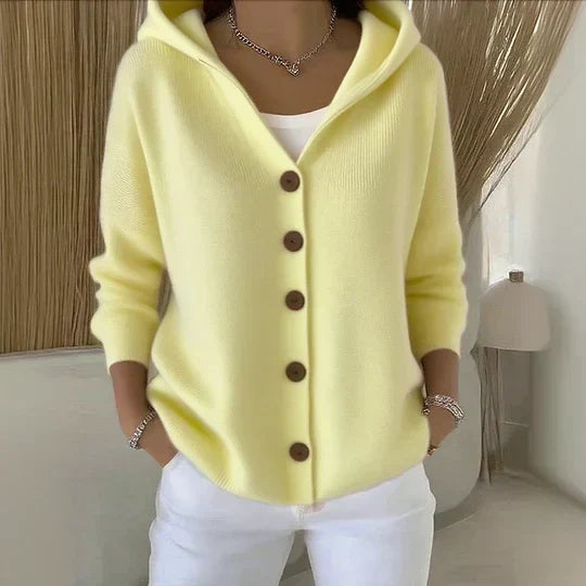 Cardigan à Capuche Boutonné pour Femme Marie