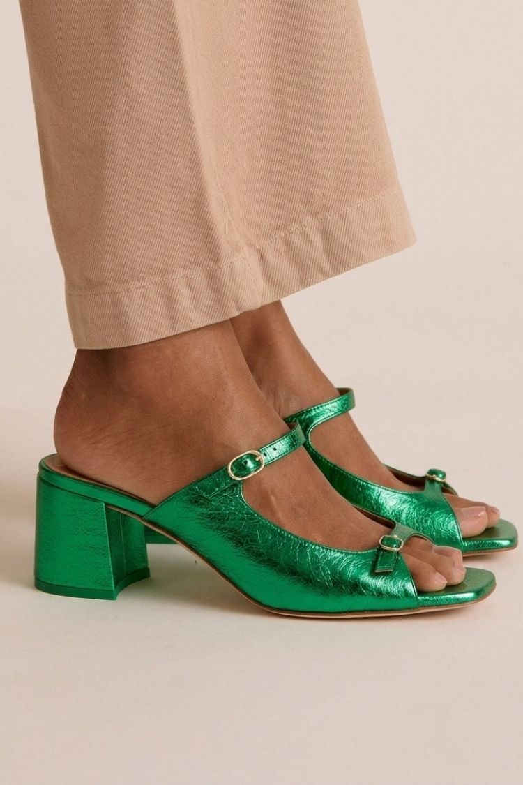 Sacha Havre | Sandales Talon Bloc Bicolores Monique