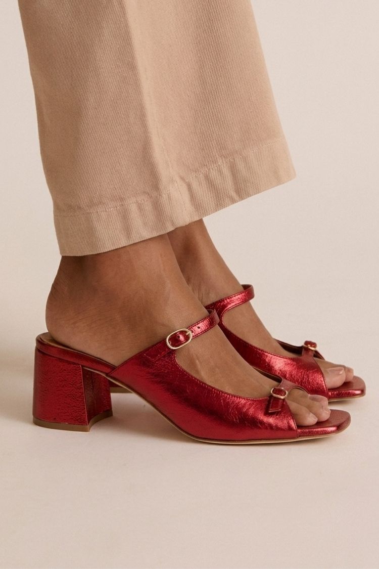 Sacha Havre | Sandales Talon Bloc Bicolores Monique
