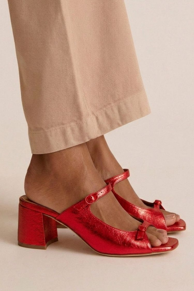 Sacha Havre | Sandales Talon Bloc Bicolores Monique