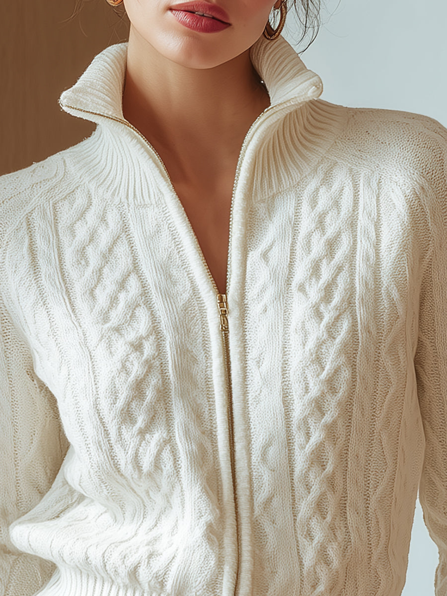 Gilet Zippé Torsadé pour Femme Valérie
