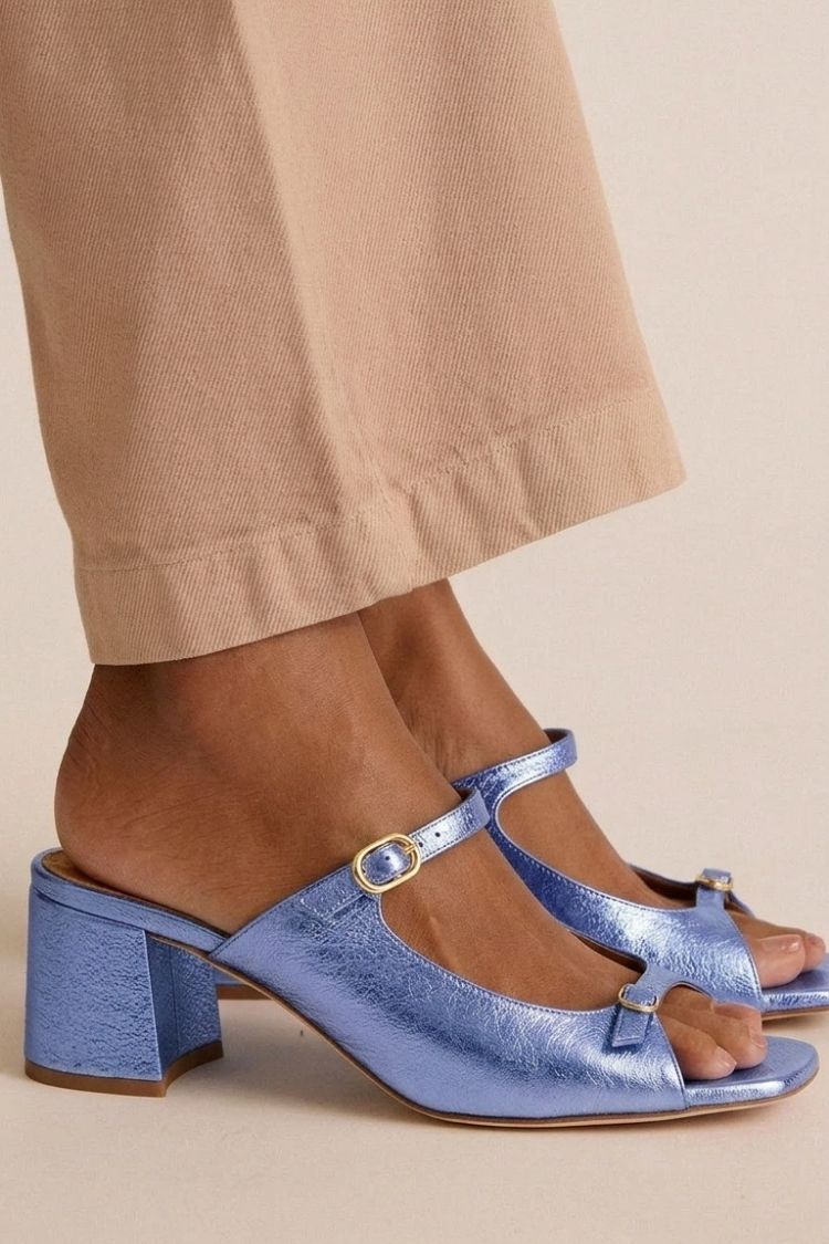 Sacha Havre | Sandales Talon Bloc Bicolores Monique
