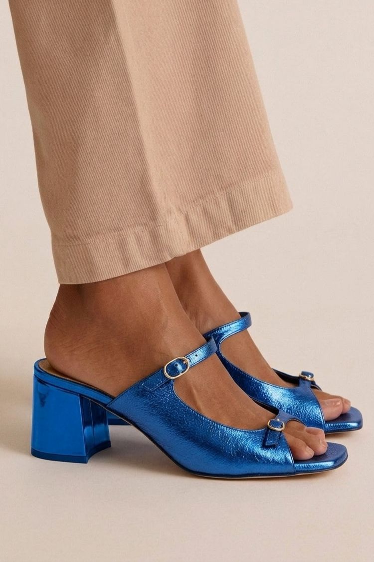 Sacha Havre | Sandales Talon Bloc Bicolores Monique