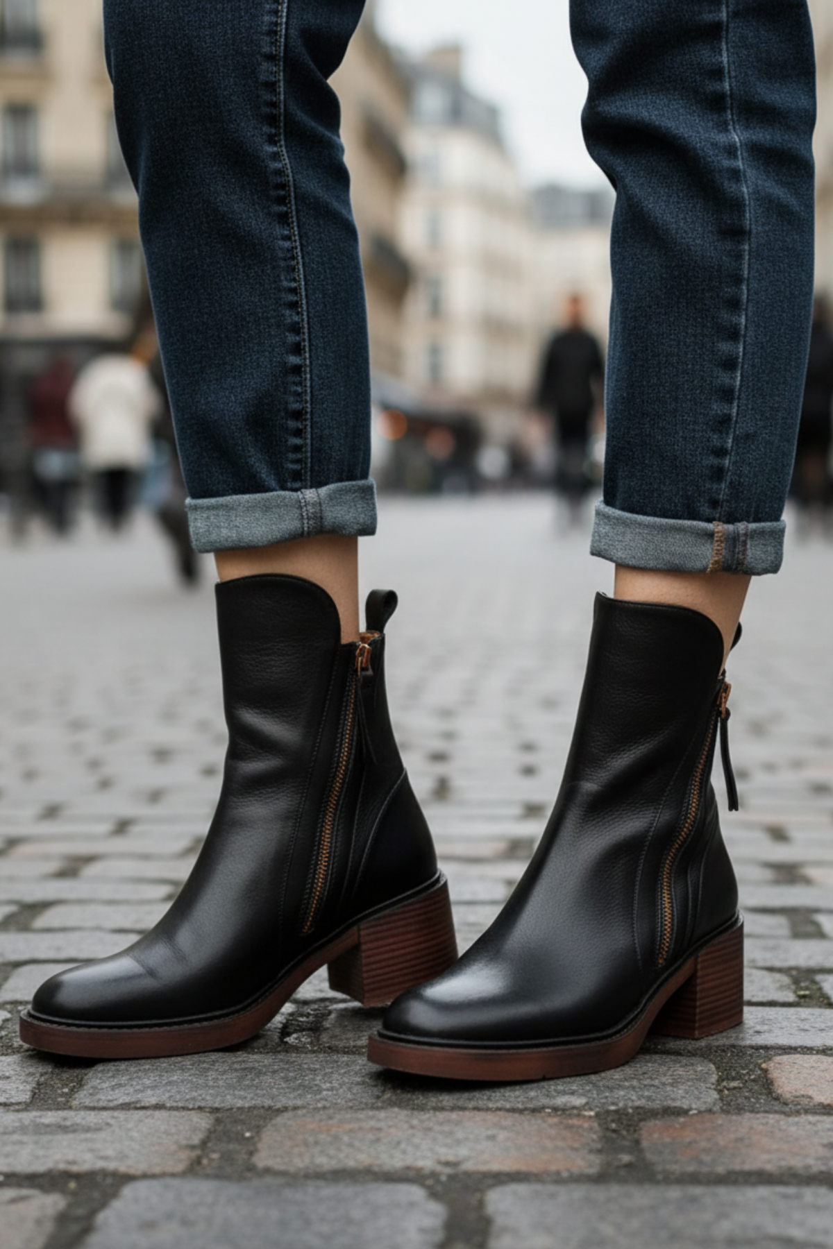 Bottines Zippées Talon Confort Isabelle
