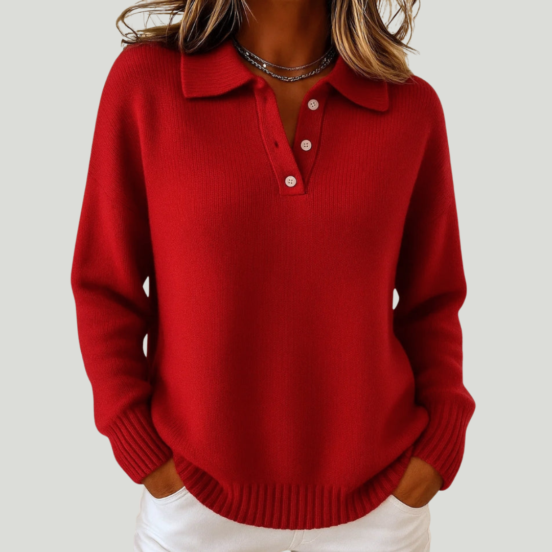 Soline — Pull à Col Ouvert au Style Décontracté et Élégant
