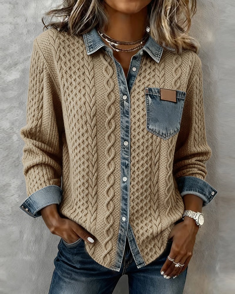 Chemise Maille Torsadée pour Femme Claire