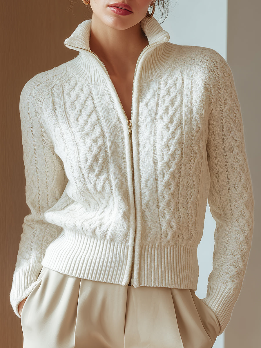 Gilet Zippé Torsadé pour Femme Valérie