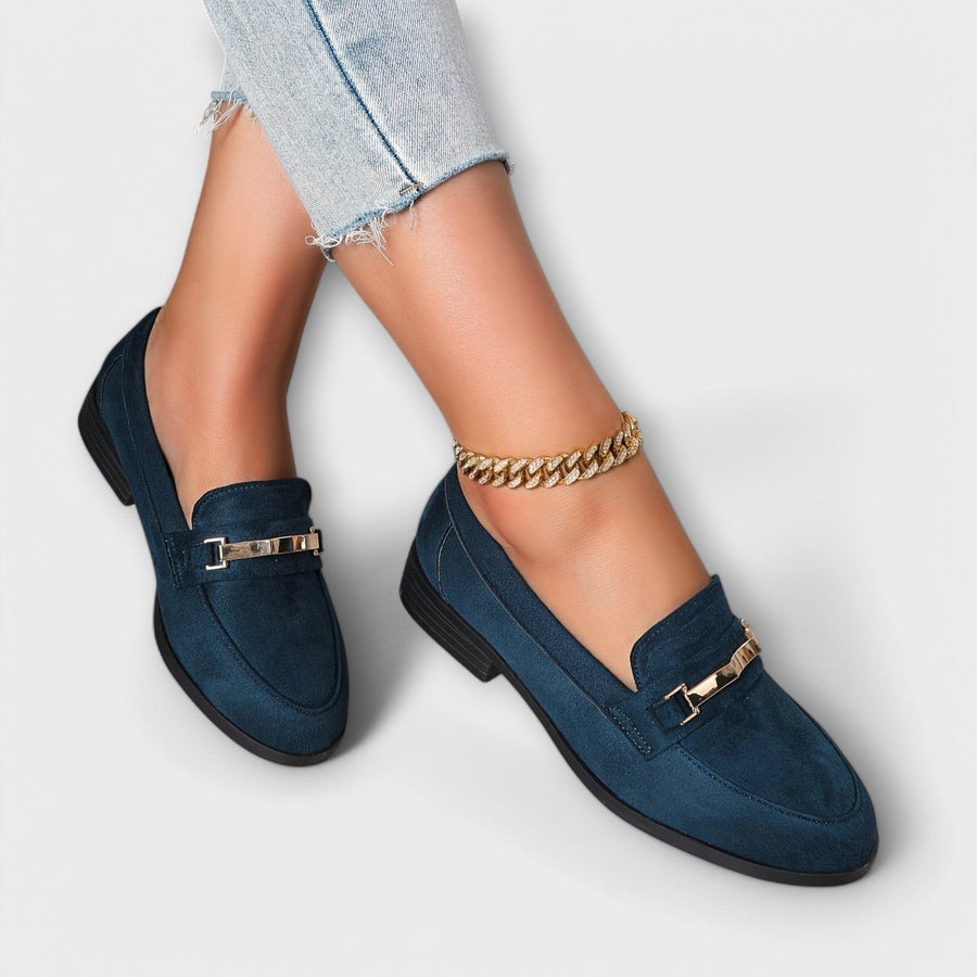 Sacha Havre | Mocassins Daim Chaîne Dorée Nathalie