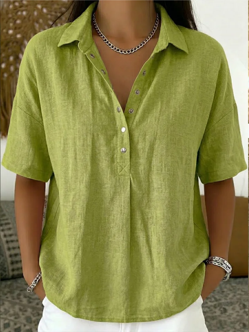 Blouse Henley Manches Courtes pour Femme Charlotte