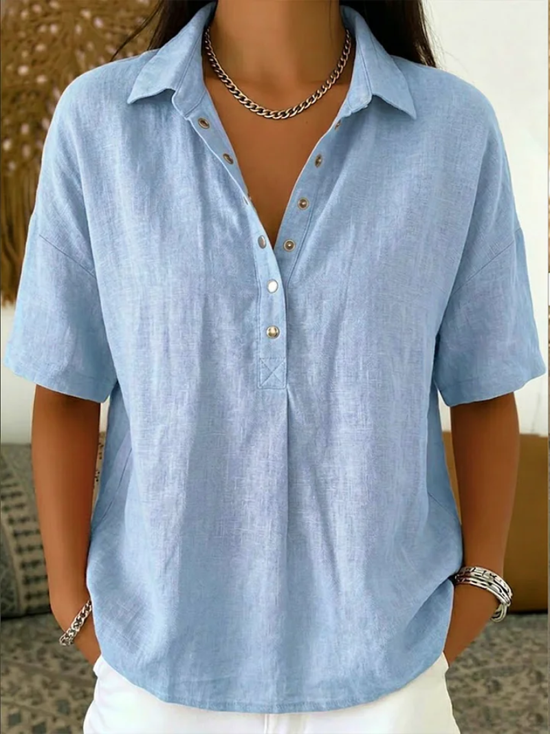 Blouse Henley Manches Courtes pour Femme Charlotte