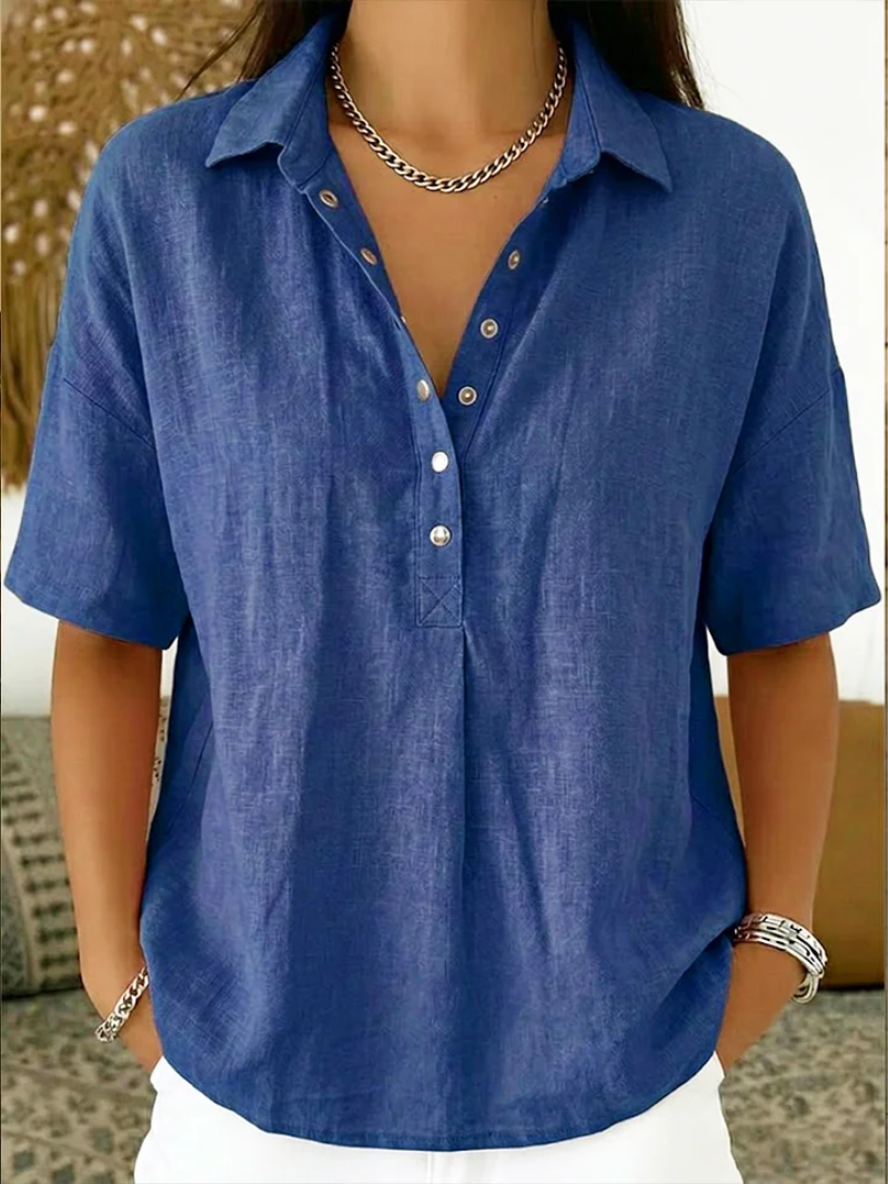 Blouse Henley Manches Courtes pour Femme Charlotte