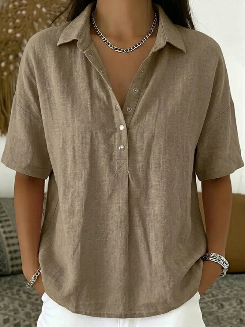 Blouse Henley Manches Courtes pour Femme Charlotte