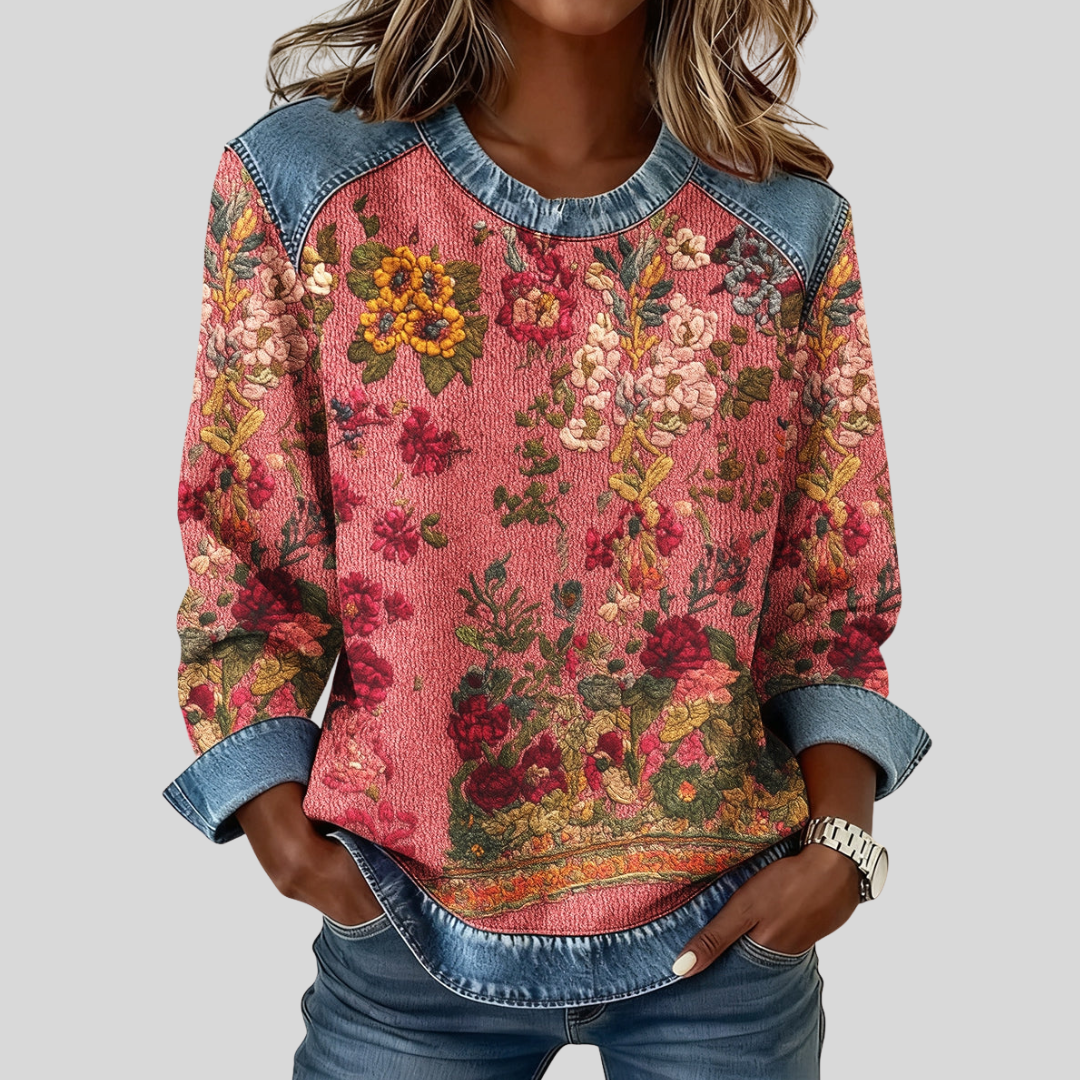 Sweat Tapisserie Corail pour Femme Monique