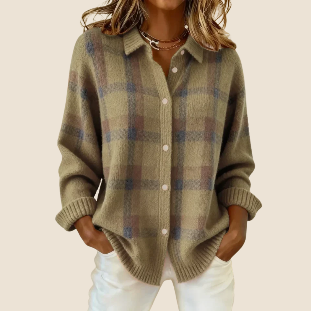 Sacha Havre | Veste-Chemise en Maille à Carreaux Florence