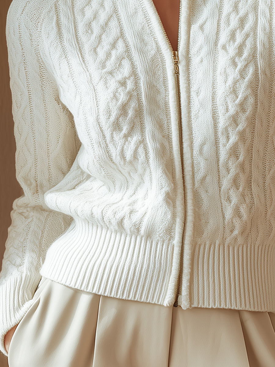 Gilet Zippé Torsadé pour Femme Valérie