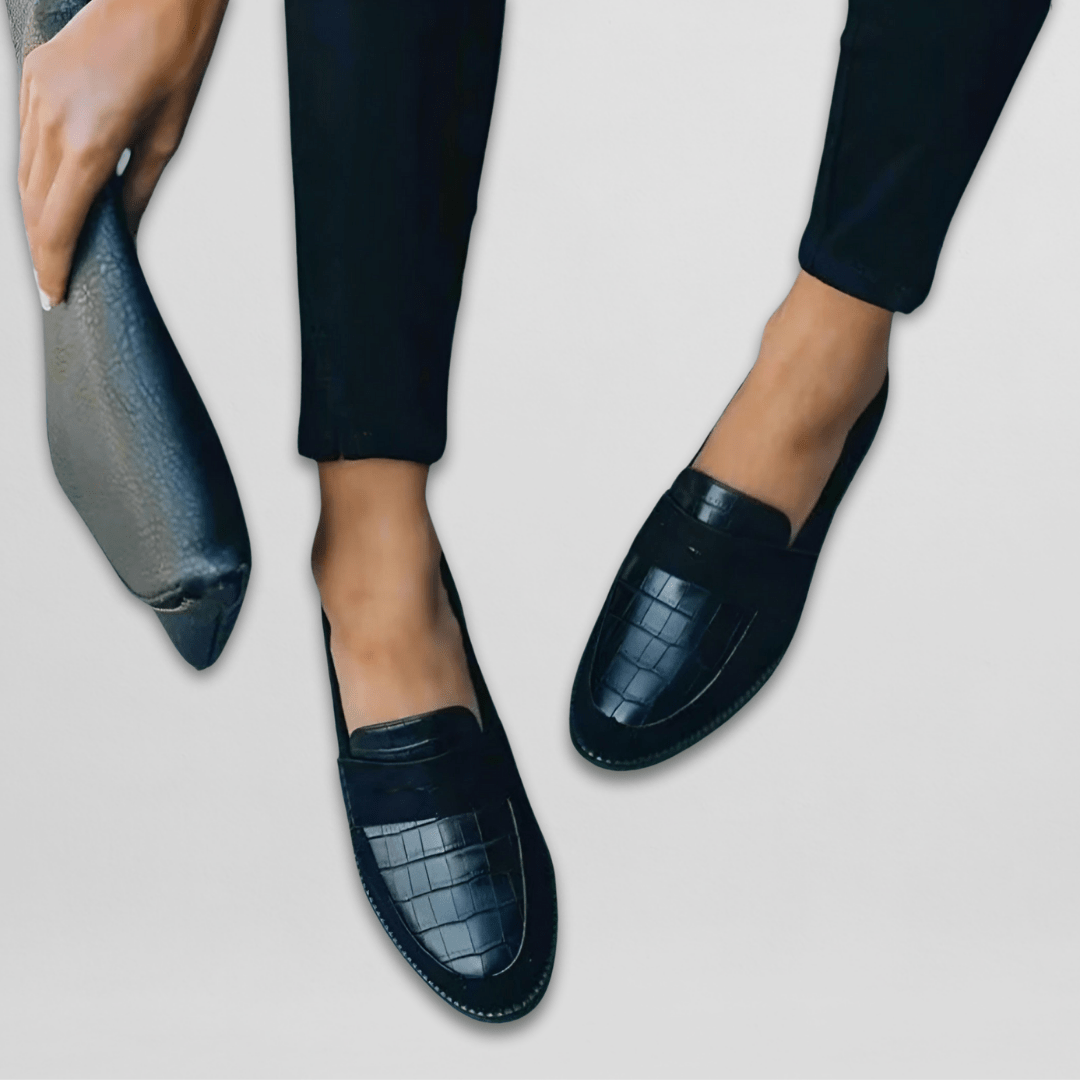 Sacha Havre | Mocassins Façon Croco Aveline